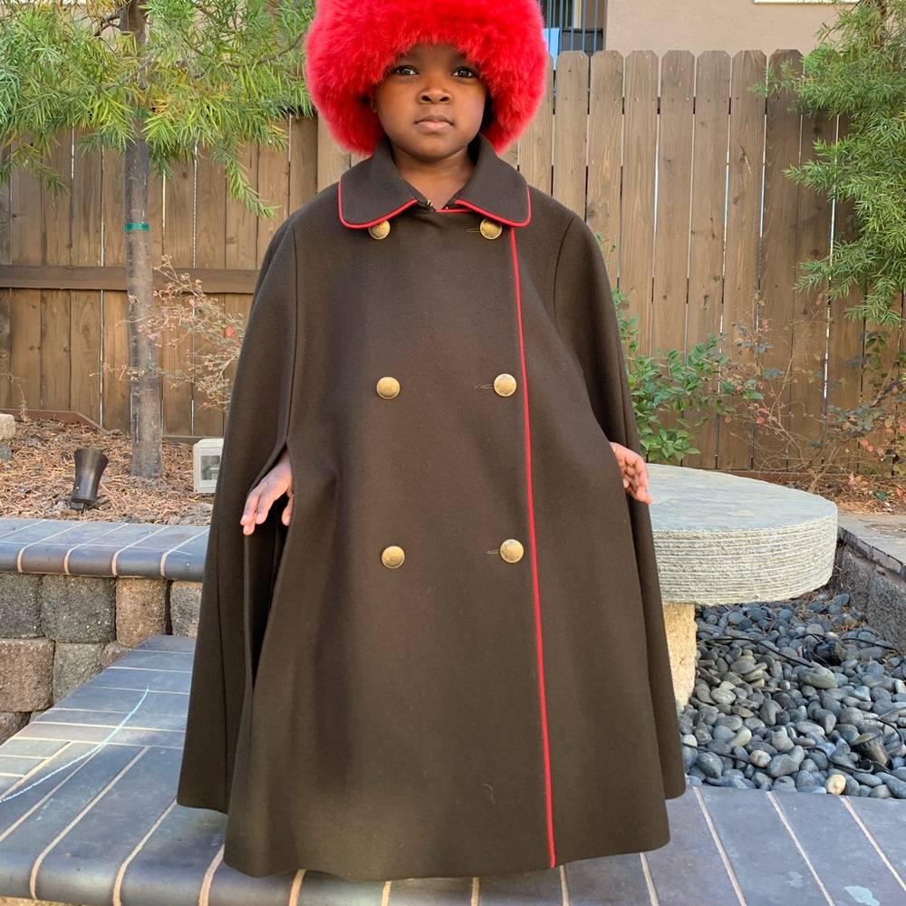 Adult Brown Cape with Red strip finish